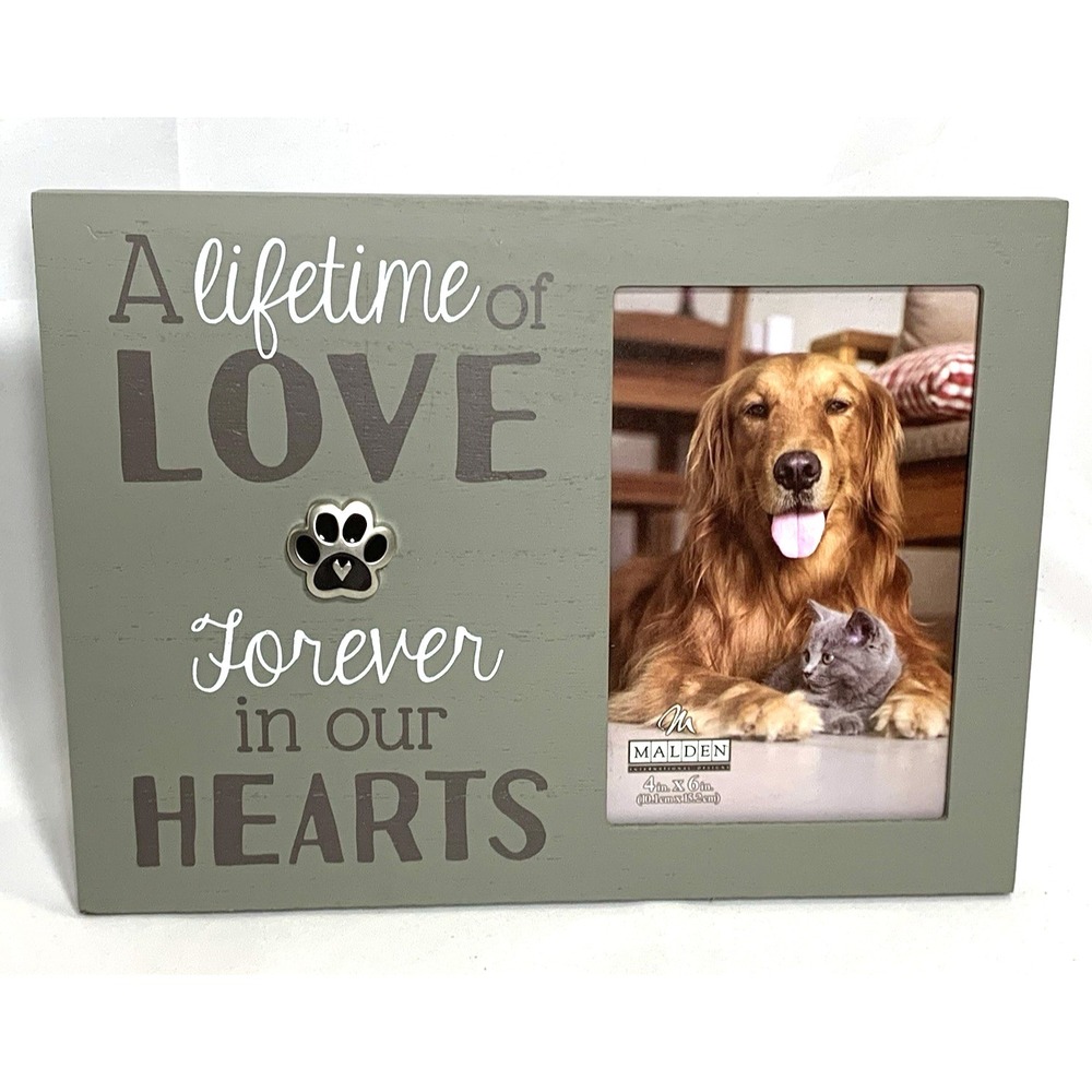 Pet Memorial Photo Frame Dog/Cat 4x6 Lifetime of Love Forever In Our Hearts